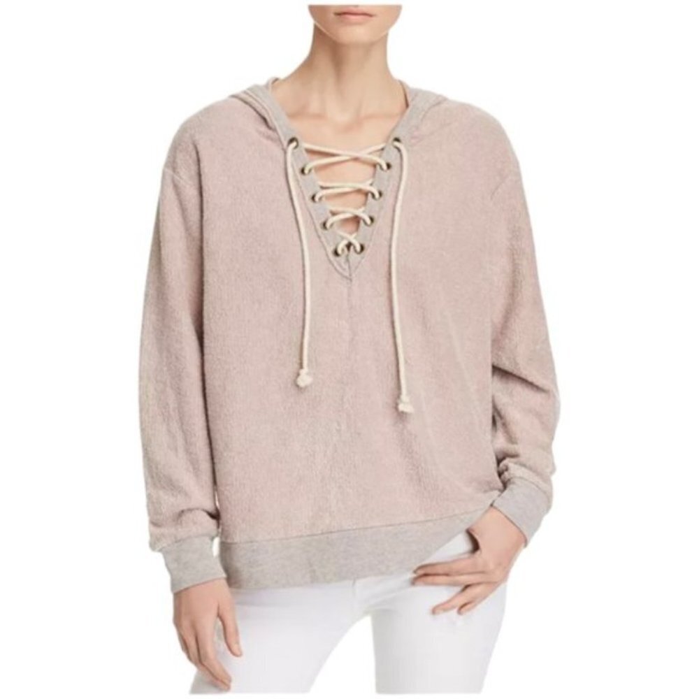 Vintage Havana Lace-Up Hooded Sweatshirt